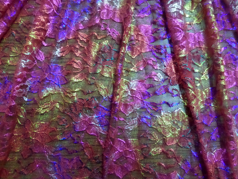 7.Red Multi Metallic Romance Flowe Lace